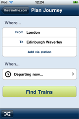 application screenshot: plan journey
